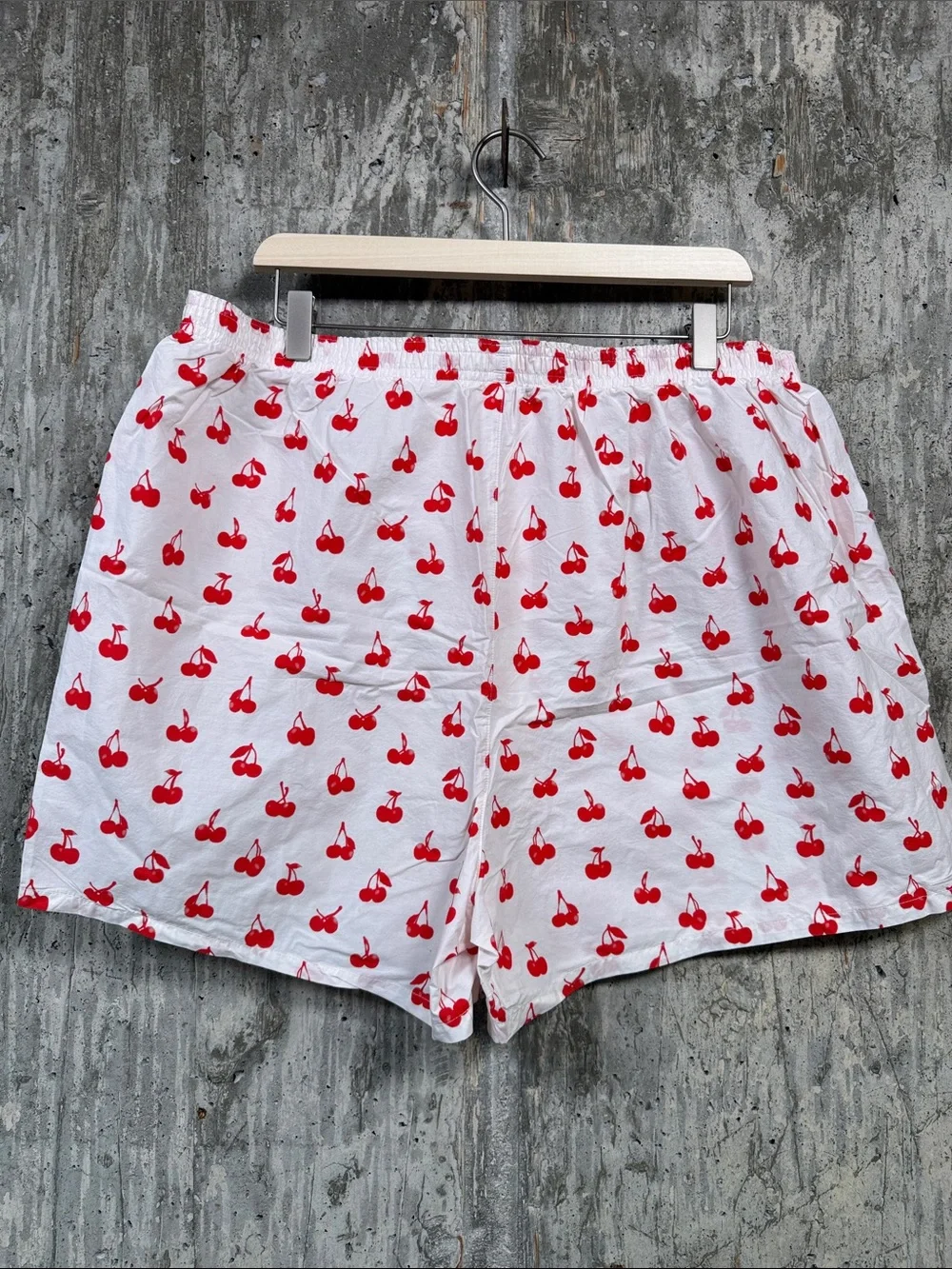 SKIMS Men's Cotton Poplin Boxers Size XS in Analog Cherries Print